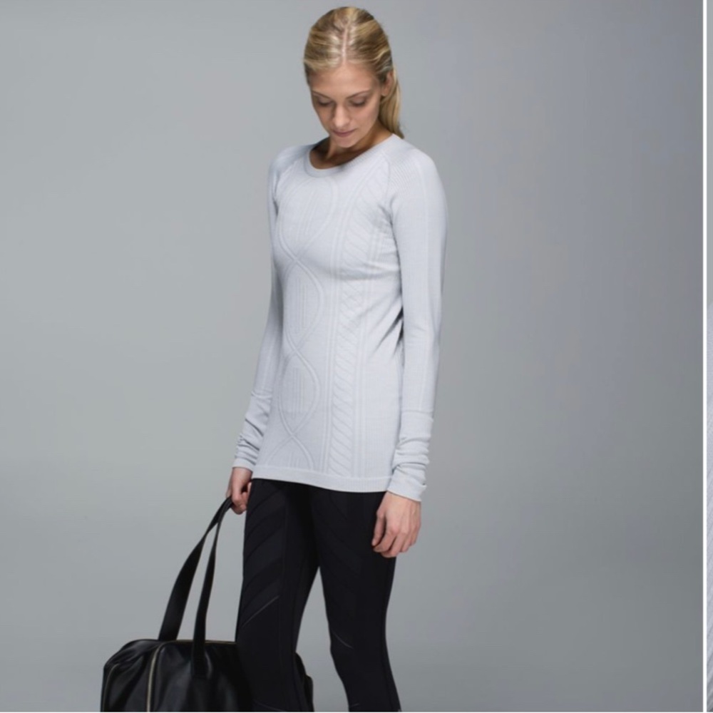 Lululemon Rest Less Pullover Light Gray/Blue Color